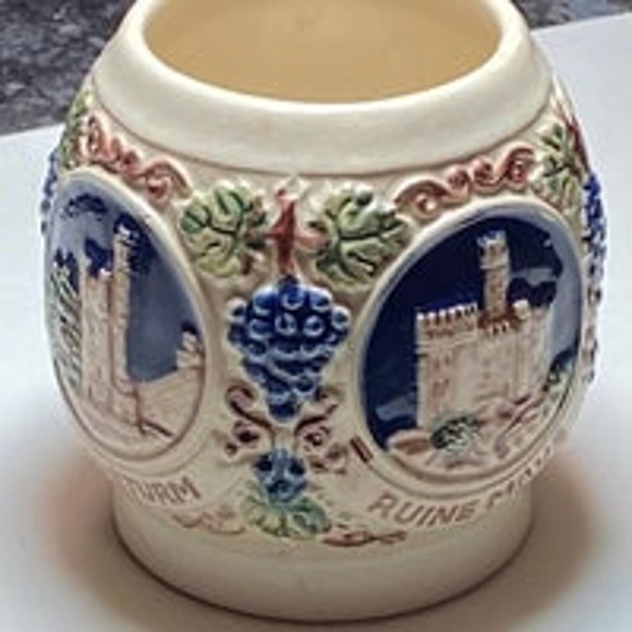 Vtg Cobalt Blue Small Beer Stein Mug Castles Original Gerz Gerzit W Germany - Picture 3 of 11